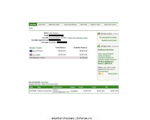 am fost platit pe 23.05 din nou in cateva secunde , cum am mai zis totu e te si vrei mai multe /