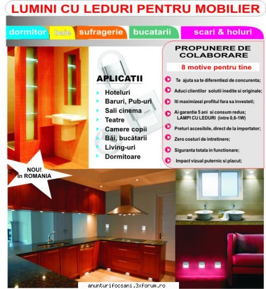amro electronic grup importa lampi cu leduri pentru mobila, bucatarii, bai, holuri, iluminat trepte